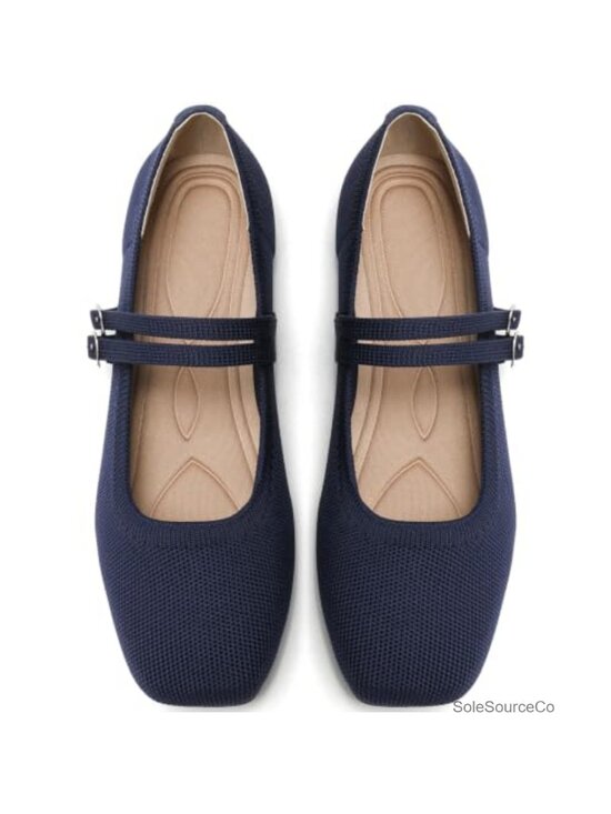 Shoes - Woven Ballet Flats Foldable Mary Jane Shoes Slip On Casual Travel